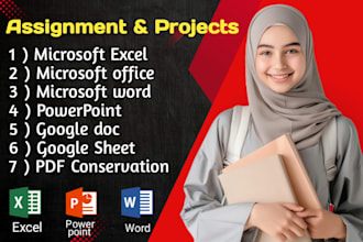do your excel assignments projects and modules