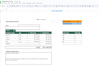 create an automated invoice system in excel or google sheets