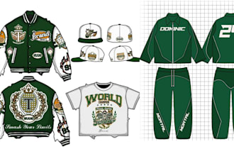 design clothing tech pack hoodie suit flat sketches for production