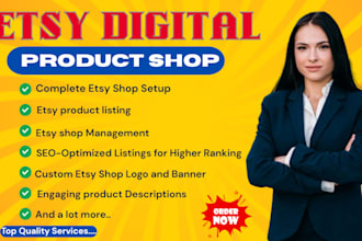 set up etsy digital product shop etsy seo listing etsy stan store sales set up