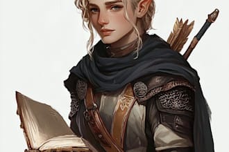 draw dnd character art and oc character
