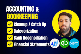 do bookkeeping, cleanup and bank reconciliation in quickbooks, wave, xero