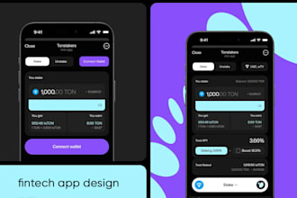 design a professional mobile app for fintech in figma for ios, android