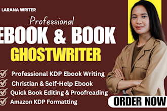 be KDP ebook writer book editor proofread self help christian ebook ghostwriter