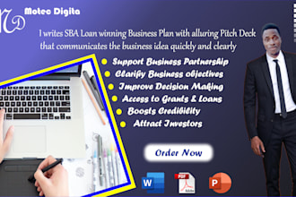 write sba winning, investor ready and pitch deck perfect business plans