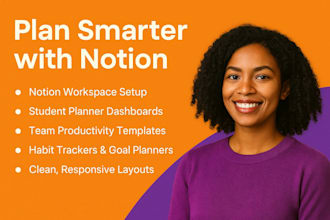 setup custom notion workspace, notion dashboard or planner for student or teams
