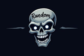 design skull head mascot logo with express delivery