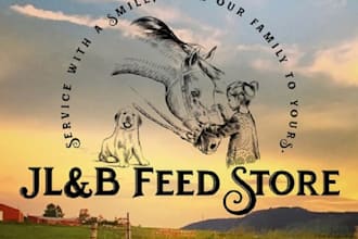 design high definition new feed store logo