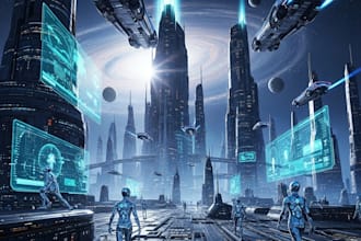 create, sci fi illustration and sci fi art