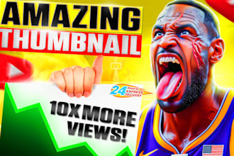 design eye catching basketball or nba thumbnails in 2 hours