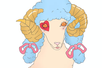 draw a headshot of your anthro, fursona, furry character in flat color