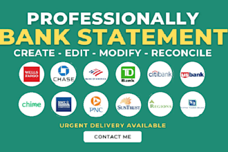 reconcile bank statement PDF to editable format