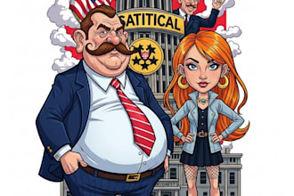 create a political cartoon or editorial illustration
