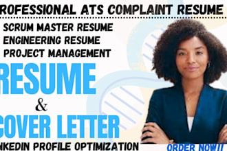 write you a scrum master resume, project management, engineering, agile resume
