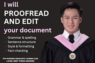 proofread and edit any paper, document, or manuscript within hours