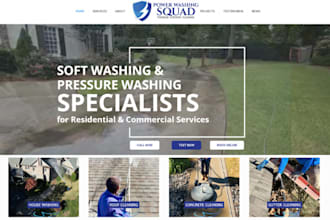 design pressure washing website and janitorial website