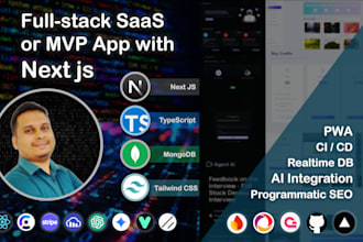 build full stack saas mvp app with react nextjs ai realtime mongodb typescript