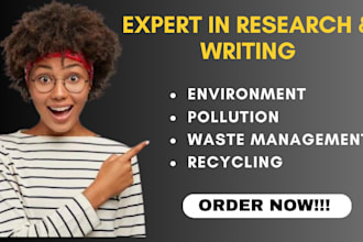 write on environmental pollution control, waste management and recycling process
