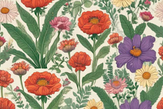 create a beautiful vintage botanical illustration poster