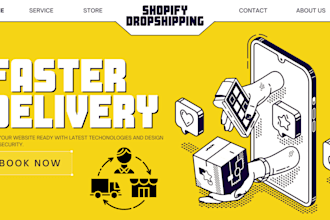 shopify website, drop shipping shopify store or ecommerce shopify site