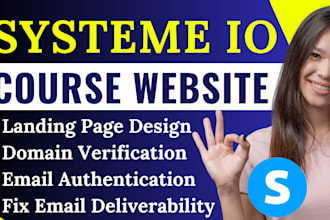 fix systeme io website, landing page, systeme io domain, email authentication