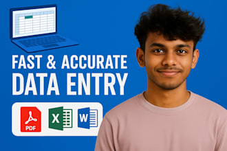 do fast and accurate data entry, web research and excel data cleanup