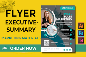 design one pager flyer, executive summary, sales sheet or marketing materials