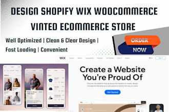 design wix shopify wooommerce vinted ecommerce store