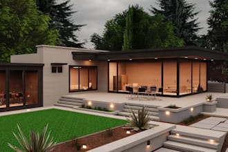 design, 3d render house exterior 3d commercial building architectural rendering