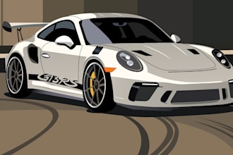 draw custom vector automotive illustrations or car illustration for t shirt