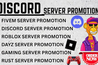 promote minecraft server fivem server dayz server rust to get active players