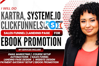 do kartra, systeme io, clickfunnel sales funnel landing page for ebook promotion
