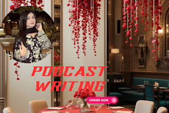 research and write engaging podcast scripts and show notes