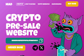 crypto presale website presale dapp smart contract memecoin website nft website