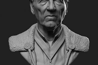 make a custom 3d head sculpt, 3d realistic face model, 3d bust deign 3dprinting