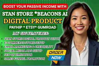 design stan store digital products marketing stan store sales funnel promotion