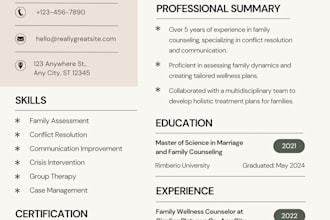 design a professional and modern CV or resume