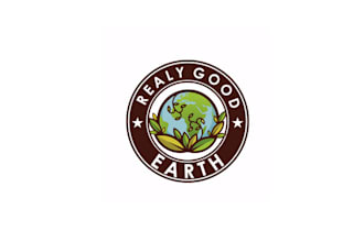 make super really good earth fun logo for a healthier earth