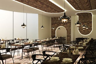 renovate restaurants interior,modern coffee shop,bakery,cafe design,floor render
