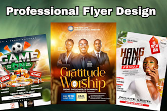 professional modern sports party food church event flyer and poster
