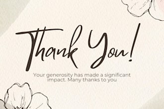 make for you beige and cream aesthetic thank you card