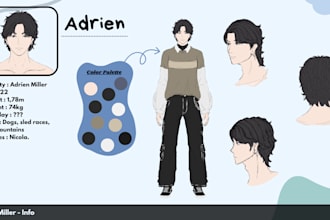 draw a reference sheet for your character