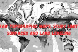 draw topographic maps, study limits, surfaces and land leveling