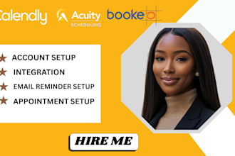 setup calendly, acuity, bookeo, jane, resurva, makeplans