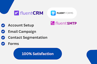 set up fluentcrm, fluentform,fluent smtp