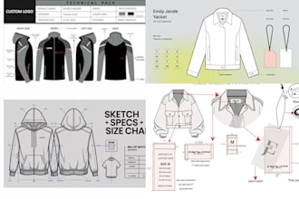 create tech pack, fashion tech pack clothing tech pack and activewear tech pack
