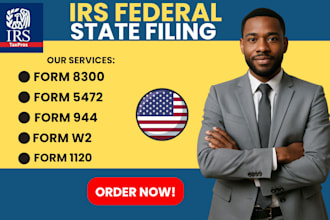 efile and prepare irs tax forms w2, w9, w8ben, 1099, 941, 8300, 940, and 1040