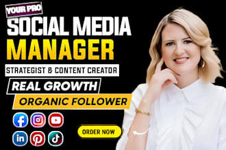 be instagram facebook linkedin social media manager post design content creator