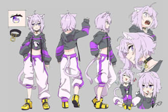 vtuber reference sheet vtuber character vtuber model live 2d vtuber anime style