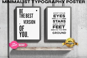 design minimalist typography poster, wall art and home decor